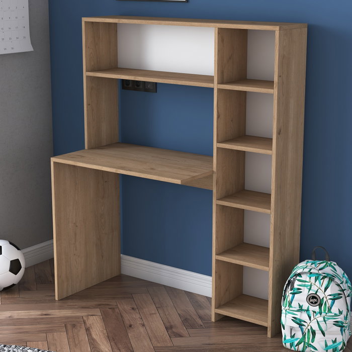 Hanah Home HA104 - 2025 Escritorio de estudio con estantería Roble Hanah Home HA104 - 2025 Escritorio de estudio con estantería Roble
